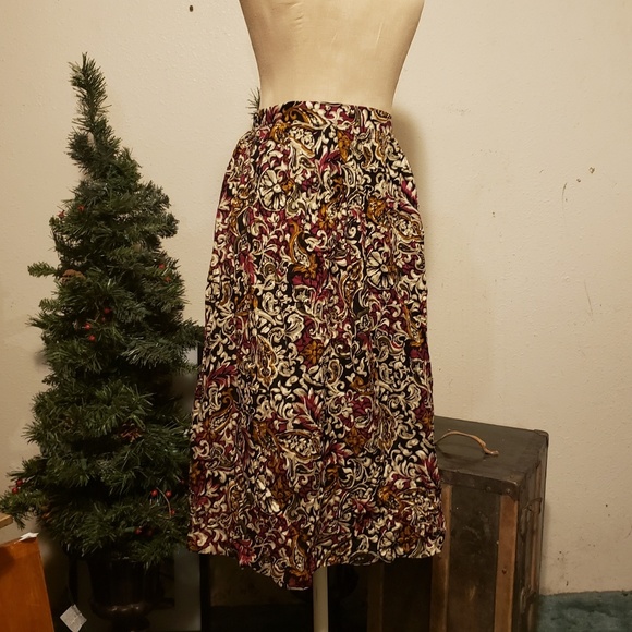 Vintage F Shay Floral Paisley Midi Skirt - Picture 2 of 5